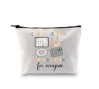 PLITI Regalo de terapia del habla, lenguaje, patólogo, regalo, comunicación, se ve diferente para todos, bolsa de maquillaje SLPA, Bagu de comunicación diferente, moda