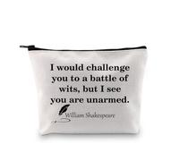 PLITI Regalo para profesor de literatura inglesa "I Would Challenge You to a Battle of Wits Funny Shakespeare, regalo para escritor, Challenge Battle Bagu, moda