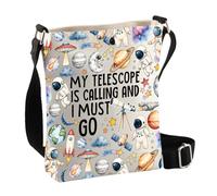 PLITI Regalos de ciencia astronómica My Telescope Is Calling And I Must Go Astronomy Lover Bolso cruzado para astrónomo astronauta, Calling Telescope Cbagu, 8×7.5×1.8inches