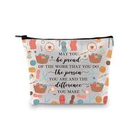 PLITI Regalos de costura para los amantes de la costura Quilter Crochet Gift May You Be Proud of The Work You Do Funny Knitting Makeup Bag, Be Proud Crochet Bagu, moda