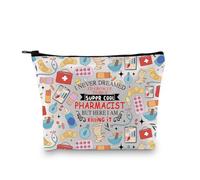 PLITI Regalos de tecnología farmacéutica para mujeres, regalo de técnico de farmacia, bolsa de maquillaje, regalo de graduación médica, regalo de símbolo de farmacia, Super farmacéutico Bagu, moda