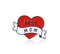 PLITI Regalos para madre, regalo para mamá, regalo para suegra, regalo para madrastras, regalo para la mejor mamá, broche de hija e hijo, Medio, Acero inoxidable