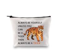 PLITI Regalos temáticos de tigre, regalo para amantes de los animales de tigre, regalo Always Be Yourself Unless You Can Be a Tiger Funny Tiger Makeup Bag, Sé un Tigre Bagu, moda