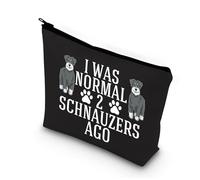 PLITI Schnauzer - Bolsa de maquillaje Schnauzer Lover Gift I was Normal 2 Schnauzers Ago Schnauzer Mom Gift Schnauzer Dog Owner Gift, Normal 2 Schnauzers Blu, moda