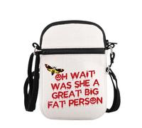 PLITI Silence Lambs - Bolso cruzado inspirado en la película Hannibal Lecter, regalo para fanáticos, Oh Wait Was She A Great Big Fat Person, Big Fat Zcbagu