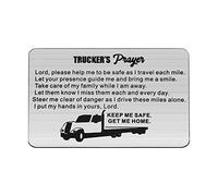 PLITI Truckers Prayer Gifts Trucker Grabado Wallet Inserto Keep Me Safe Get Me Home Drive Regalos seguros para camionero papá camionero novio marido semi conductor tarjeta religiosa
