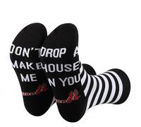 PLITI Wizard Oz Gifts Dorothy Ruby Gifts - Pantuflas rojas rubí, regalo Don't Make Me Drop a House On You Wizard Oz Fans Socks, Drop House SockU, Altoa única