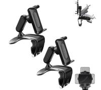 Plixorahub Phone Holder, Universal 360° Dashboard Phone Holder, Cell Phones Car Mount, Rock-Solid Grip, No Suction, No Sticky Residue, Fits 4-7in Phones, for Rearview Mirror, Dashboard (2pcs)