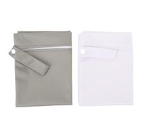 PLKYZMCDK 2 Pcs Wet Bags with Zipper, Waterproof Wet Clothes Bag, Reusable TPU Lined Storage Organizer for Swimming Hiking Travel, Compact Dual Pack in Green and White for Gym Beach Diaper U