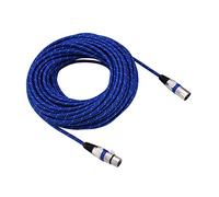 PLKYZMCDK Cable de audio para micrófono XLR macho a hembra balanceado de 3 pines, cable MIC con cubierta trenzada de nylon, diseño resistente a la suciedad en color azul para sonido de (20m)