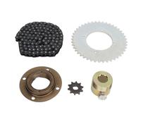 PLKYZMCDK T8F 10T and 44T Sprocket Chain Flywheel Kit, T8F 116 Links Steel Chain with 16mm Gold Connector, Complete Drivetrain Set for Mini Motorcycle Scooter ATV Go Kart