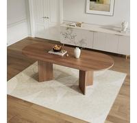 PLLBIKK Mesa de comedor extensible ovalada 140/180 x 90 x 75 cm, mesa de comedor para 6 - 8 personas, 18 mm de grosor, mesa de comedor moderna, mesa de comedor, mesa de centro para comedor, nogal