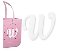 PLLCJB Dijes de letras para bolsa de Bogg, alfabeto inicial de tamaño grande, dije de decoración insertado, compatible con bolsa Bogg, accesorios de bolsa de playa de goma, W, Acrilonitrilo butadieno