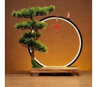 Pllrbvshs Altar de Meditación de Mesa para Interior con Anillo de Luz Halo, Altar Budista Decorativo con Base de Madera, Soporte para Estatua de Buda e Incienso(Blackc)