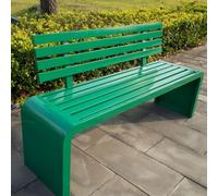 Pllrbvshs Banco de Jardín Moderno de Metal, Banco Exterior de Acero Galvanizado, Diseño de Lamas con Respaldo, Impermeable y Antióxido, para Patio, Jardín, Porche, Césped.(Green,100cm/39.4in)