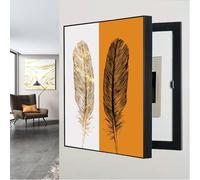 Pllrbvshs Cuadro Decorativo de Pared para Cubrir Caja de Interruptores y Fusibles, Marco Negro para Ocultar Contador Eléctrico para Cocina Sala Pasillo.(Black4,45x55cm,Left Door)