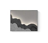 Pllrbvshs Cubierta de Caja Eléctrica Ultra-Delgada 3 cm, Arte de Pared Moderna, Tapa de Interruptor con Marco Negro/Oro, para Salón, Baño, Cocina.(Gold5,45x35cm,Left)