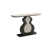 Pllrbvshs Mesa Consola Rectangular Lujo Base Metal Tablero Piedra, Mesa recibidor Estrecha, Mesa Auxiliar salón Tras sofá para vestíbulo Pasillo.(Black1,39.4x11.8x31.5in)