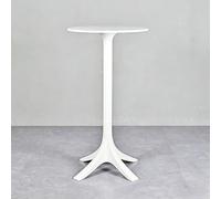 Pllrbvshs Mesa de Bar Alta Minimalista para Interior, Mesa Redonda Pequeña de Comedor y Café para Cocina, Mueble Creativo para Sala, Cafetería, Tienda de Té con Leche.(White)