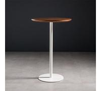 Pllrbvshs Mesa de Bar Redonda Estilo Europeo de Madera Maciza, Mesa Alta Pequeña for Balcón, Mesa Auxiliar con Estructura de Metal for Hogar, Café, Coffee Shop o Tienda de Té.(Walnutw,80x80x105cm)