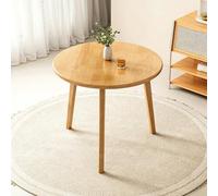Pllrbvshs Mesa de Cocina Redonda de Roble Macizo, para 2/3 Personas, Patas con Soporte Triangular, para Comedor, apartamento, Tienda de té, café Auxiliar.(Wood,80x80x75CM/31.5x31.5x29.5IN)