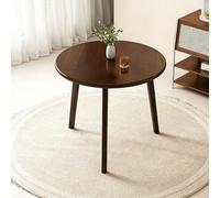 Pllrbvshs Mesa de Cocina Redonda de Roble Macizo, para 2/3 Personas, Patas con Soporte Triangular, para Comedor, apartamento, Tienda de té, café Auxiliar.(Walnut,70x70x75CM/27.6x27.6x29.5IN)