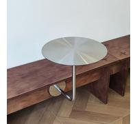 Pllrbvshs Mesa Redonda Flotante Moderna de Acero Inoxidable, Mesa de Comedor montada en la Pared, Mesa de Bar Redonda pequeña Ideal para cafeterías, pastelerías, Tiendas y restaurantes.(50cm/19.7in)