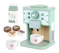 PLLYPE Cafetera Infantil 8PCS Juego de Cafetera de Madera con Accesorios Juguetes para Juegos de Roles en Cocinas Infantiles Regalos de Cocina Infantil de Madera para Niños y Niñas