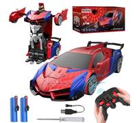 PLLYPE Coche Teledirigido, 2.4GHz Transform Coche Robot Juguetes, 2 en 1 Radiocontrol Transformar RC Cars, Incluye Batería Recargable y Luz, para Navidad Regalo Niño Niña 3-10 Años