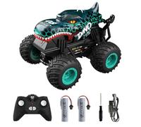 PLLYPE Coche Teledirigido RC, 1:20 RC Dinosaurios Monster Truck, 2.4GHZ Radiocontrolado Todo Terreno, con música, Luces LED, Juguete Niños 6 7 8 9 10 11 12 Años