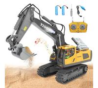 PLLYPE Excavadora de Control Remoto, 2,4 GHz Juguete Excavadora Teledirigido, Excavadoras Teledirigida para Niños, Rotación de 680°, 11 Canales, Sonido y Luz, para Niños y Niñas Mayores de 3 Años