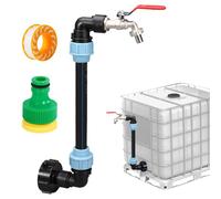 PLLYPE IBC Cuello de Cisne 3/4 Pulgadas, IBC Grifo de Salida de Cuello de Cisne para Deposito Agua 1000 Litros, Accesorios para Tanque de Agua de Lluvia, Barril de Lluvia, Adaptador IBC