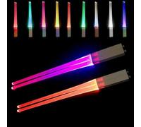 PLLYPE Illuminating Chopsticks, 2 Pares Lightsaber Chopsticks Sin BPA y Aptos, Iluminados Palillos con 9 Modos de Color, Palillos LED Ligeros Luminosos Reutilizables para Cocina Fiesta