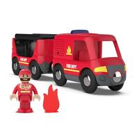 PLLYPE Tren eléctrico de Juguete, Tren de Locomotora de acción con Pilas, con Luz y Sonido, para Niños de 3+ Años, Compatible con Thomas, Brio, Rojo