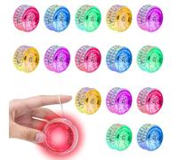 PLLYPE YoYo - Juego de 15 luces LED de plástico Responsive Yoyo, rodamiento de bolas reactivo, JoJo luminoso, juguete para principiantes, yoyó para niños, LED para fiestas, regalos para invitados
