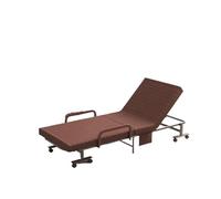 PLMNBQWE Cama Plegable con colchón, Cama portátil para Invitados con posición Ajustable, Bolsillo Lateral de Almacenamiento, Cama Plegable con Ruedas