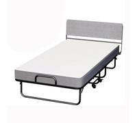 PLMNBQWE Cama Plegable con colchón de Espuma viscoelástica de 5 Pulgadas, Cama Individual para Invitados con cabecera, Cama Plegable portátil con Estructura Resistente