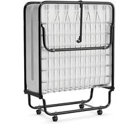 PLMNBQWE Cama Plegable con colchón de Espuma viscoelástica, Estructura de Metal sobre Ruedas, Cama de Invitados portátil y Plegable para fácil Almacenamiento