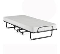 PLMNBQWE Cama Plegable con colchón de Espuma viscoelástica, tamaño Cuna portátil con Estructura de Metal y Ruedas, Cama Plegable para Invitados.
