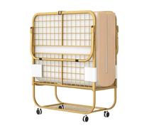 PLMNBQWE Cama Plegable portátil con Funda de Almacenamiento, Cama Plegable para Adultos con colchón de Espuma viscoelástica y Estructura de Metal.