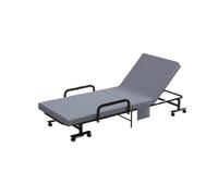 PLMNBQWE Cama Plegable portátil para Invitados con Bolsillo Lateral Ajustable de 6 Posiciones, Cama Plegable con Ruedas y colchón.