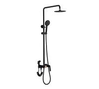 PLMNBQWE Faucet/Tap,Shower System Wall Mounted Shower Faucet Set with 8" Round Shower Head Single Handle Shower Set Bathroom with Bath Filler and Han