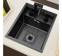 PLMNBQWE Fregadero de preparación Oculto con Grifo Plegable, Fregadero pequeño e Invisible para Cocina en Isla con Tapa.