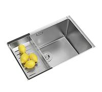 PLMNBQWE Fregaderos de Barra Fregadero de Acero Inoxidable Escalonado de un Solo tazón Juego de Cocina para el hogar Cesta de Drenaje Cesta de Drenaje Tubo de Drenaje Plateado