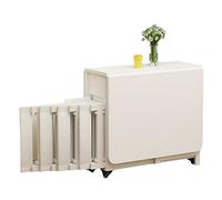 PLMNBQWE Juego de Mesa de Comedor, Juego de Comedor Plegable de Madera de 5 Piezas, Mesa de Cocina retráctil Multifuncional con Hojas abatibles y 4 sillas, 1,4 m, Color Blanco cálido