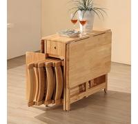 PLMNBQWE Juego de Mesa de Comedor Plegable Extensible, Mesa de Cocina móvil con 1 cajón de Almacenamiento y 4 sillas, Mesa de Comedor abatible Que Ahorra Espacio, para el hogar