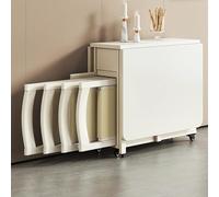 PLMNBQWE Juego de Mesa de Comedor Plegable Extensible Multifuncional con 1 cajón de Almacenamiento y 4 sillas: Mesa abatible Que Ahorra Espacio para la Sala de Estar/Comedor del hogar