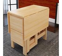 PLMNBQWE Juego de Mesa de Comedor Plegable, Mesa de Cocina Extensible de Madera Maciza, con cajón y Ruedas para Apartamentos pequeños, mesas abatibles para Cocina/