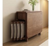 PLMNBQWE Juego de Mesa de Comedor Plegable, Mesa Extensible abatible, Mesa de Comedor móvil con 4 sillas y Ruedas para Cocina, Comedor y Sala de Estar, WAL