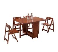 PLMNBQWE Juego de Mesa y sillas de Comedor, Mesa abatible de Madera Maciza con 4 sillas, Juego de Mesa de Comedor Extensible para Cocina, Comedor, Sala de Estar, Restaurante